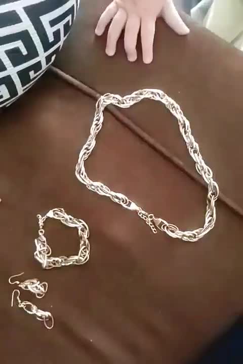 سرویس رنگ ثابت گردنبند زنجیر دست گوشوار|بدلیجات|بسطام, |دیوار