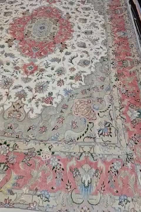 فرش ۶ متری کریم قلم ۴۰ رج|فرش|تبریز, |دیوار