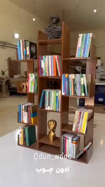 بوفه و کتابخانه مدل کاکتوس۲ قهوه ای|کتابخانه، شلف، قفسه‌های دیواری|تبریز, |دیوار