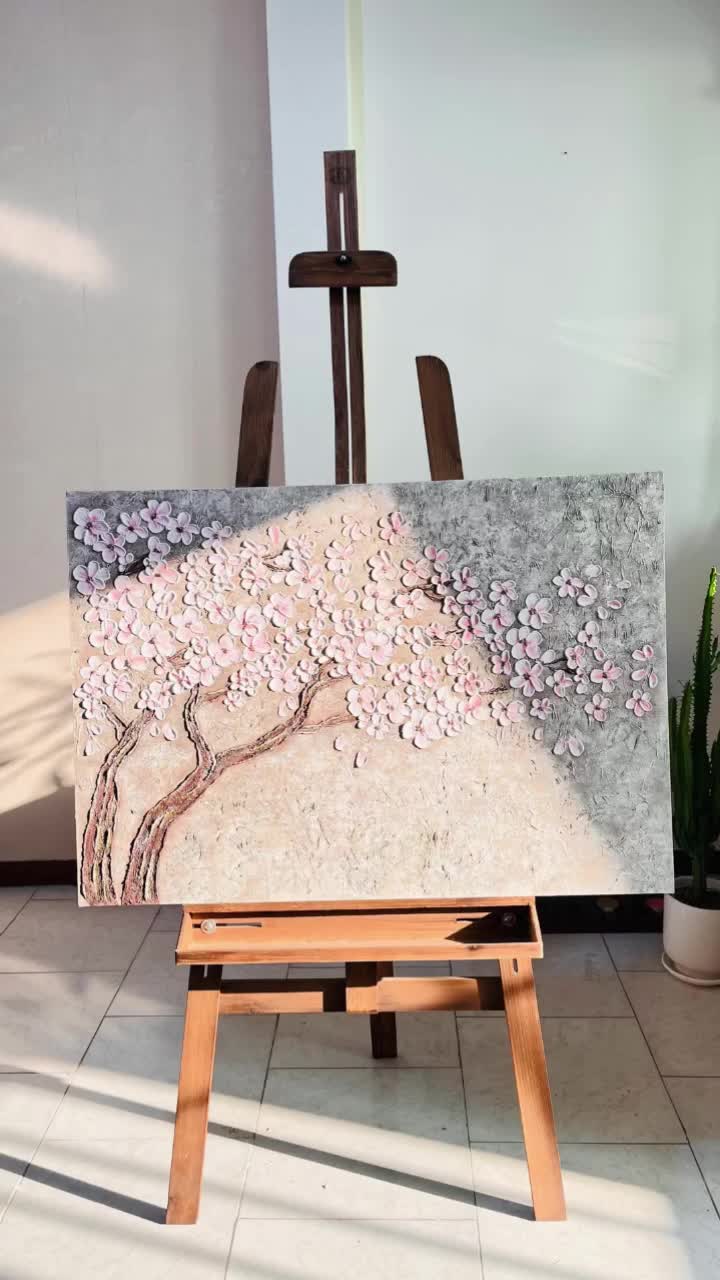 تابلو دکوراتیو برجسته با طرح شکوفه گیلاس|تابلو، نقاشی، عکس|فردیس, خیام غربی|دیوار