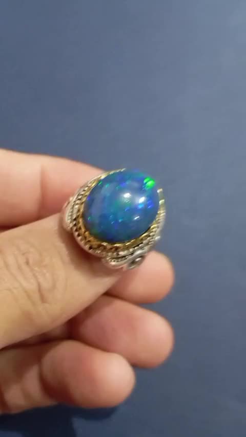 انگشتر جواهری اوپال آبی درشت شاهکار و تک|جواهرات|اسلام‌شهر, مظفریه|دیوار