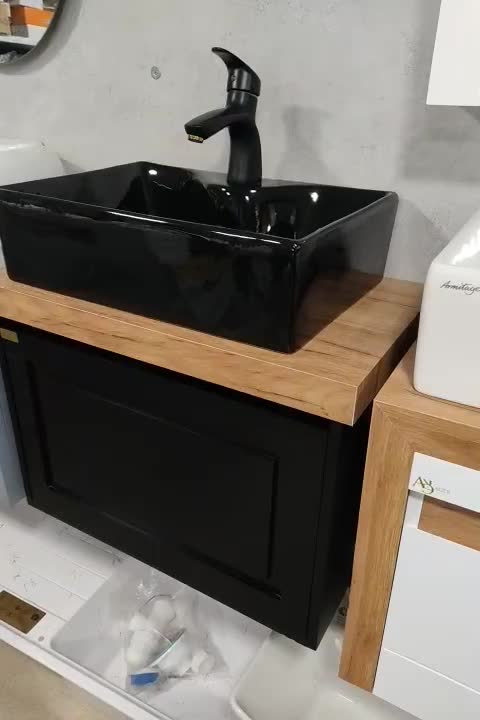 روشویی کابینتی مشکی راش ضد آب|لوازم سرویس بهداشتی|قزوین, |دیوار