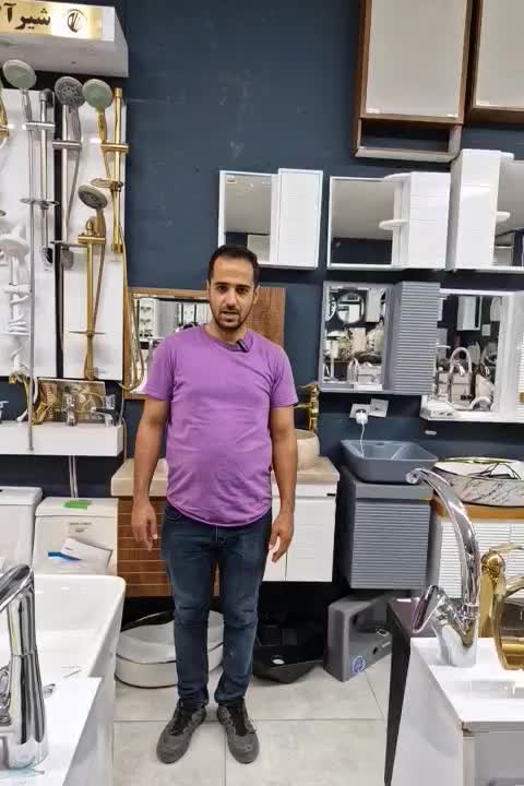 آینه باکس۶۰×۶۰ بامبو دستگیره بلوط،روشویی کابینتی|لوازم سرویس بهداشتی|بومهن, |دیوار