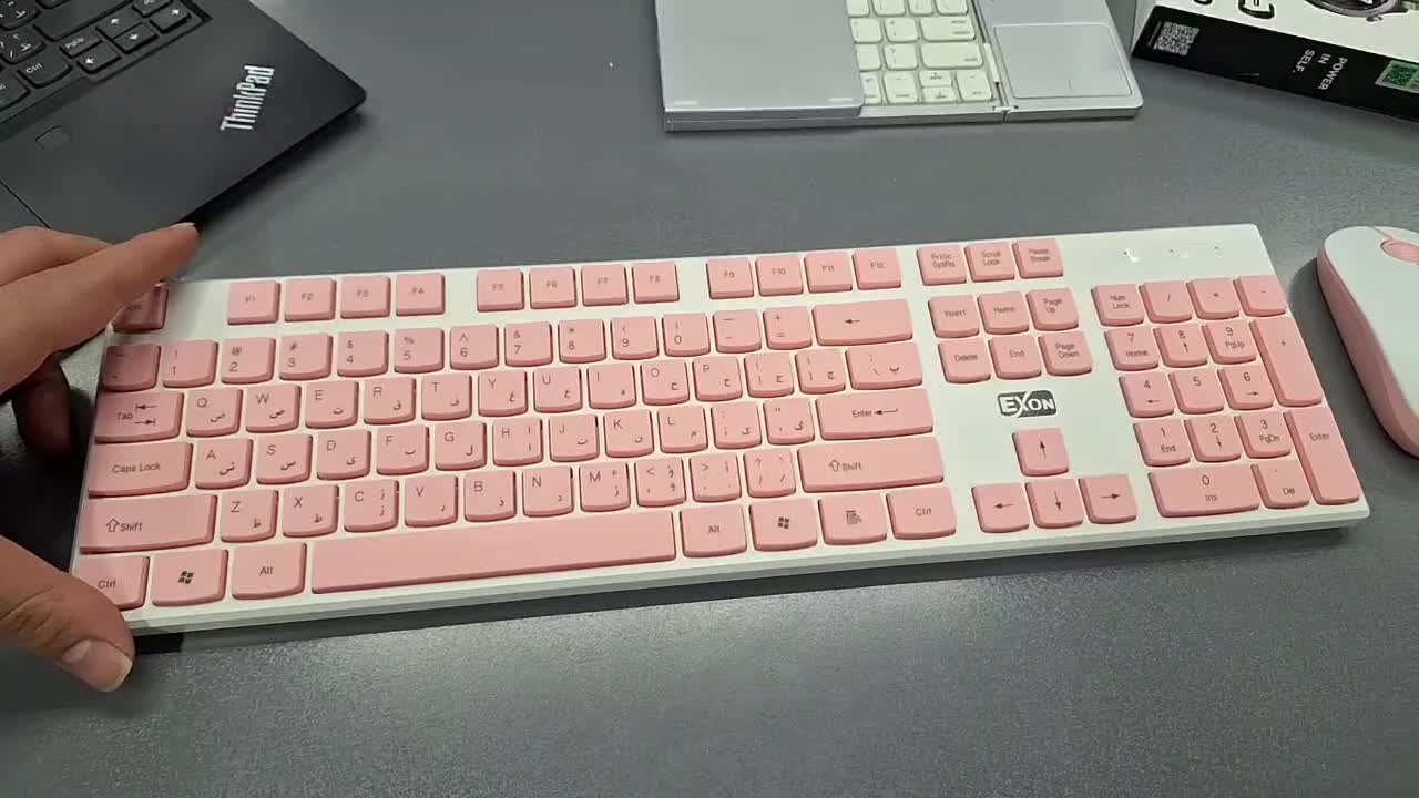 کیبورد و موس بی سیم EXON رنگ صورتی|قطعات و لوازم جانبی رایانه|اندیشه, شهرک صدف|دیوار