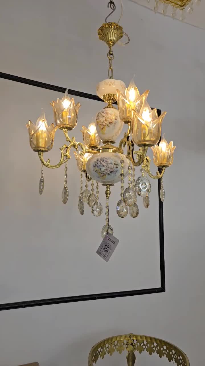 لوستر سرامیک برنج|لوستر و چراغ آویز|فردیس, شهرک ۱۱۰|دیوار