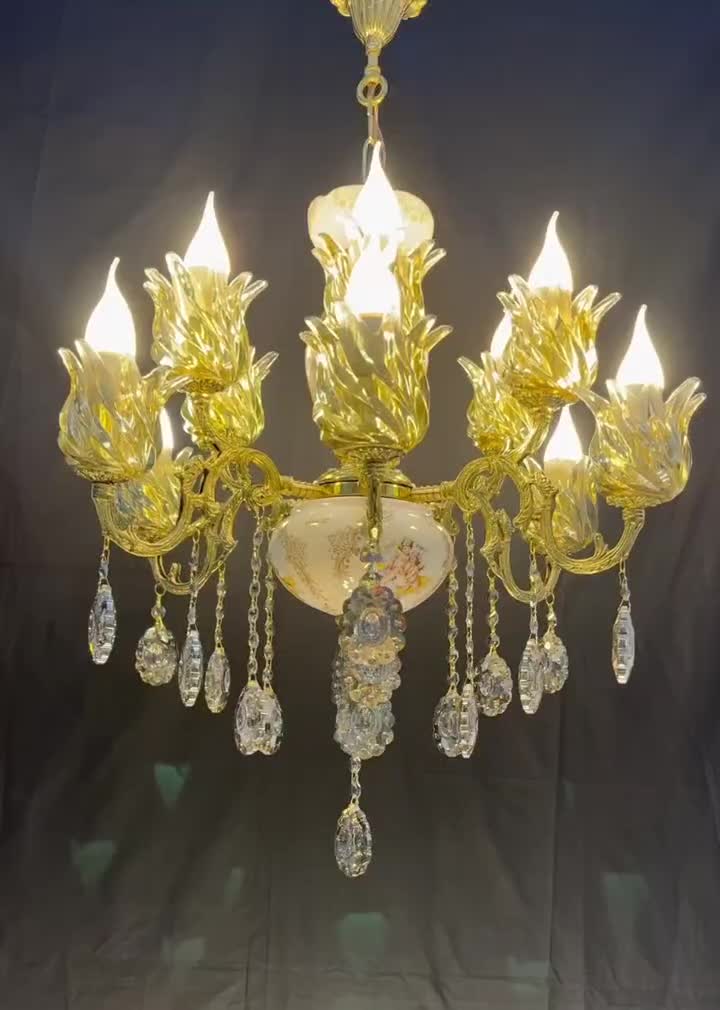 لوسترچینی سرامیکی برنج.۶+۶.شعله/برنز NB light 642|لوستر و چراغ آویز|تهران, نعمتآباد|دیوار