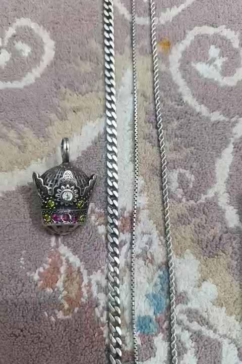 گردنبند نقره با پلاک نقره|جواهرات|مشهد, هفده شهریور|دیوار