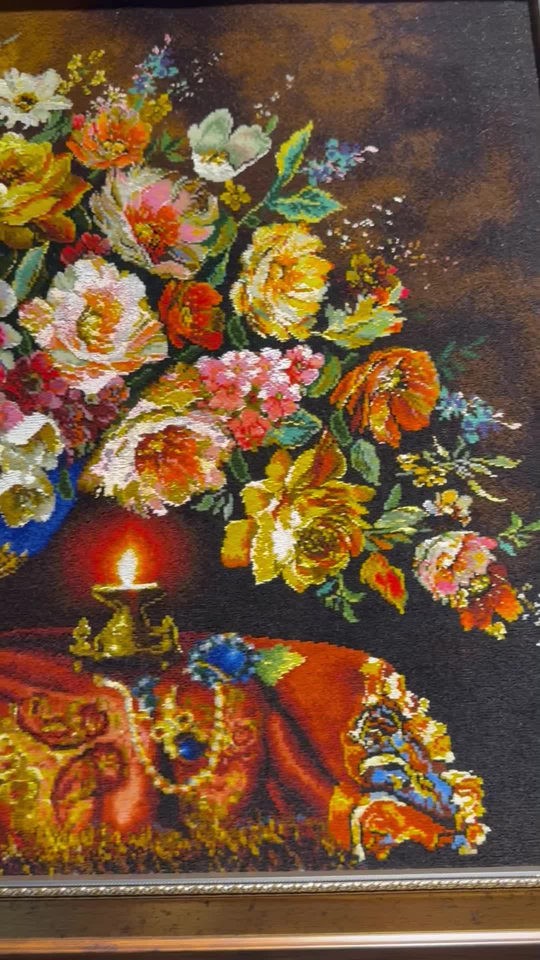 تابلو فرش دستباف گل لاکچری|تابلو فرش|تهران, بازار|دیوار