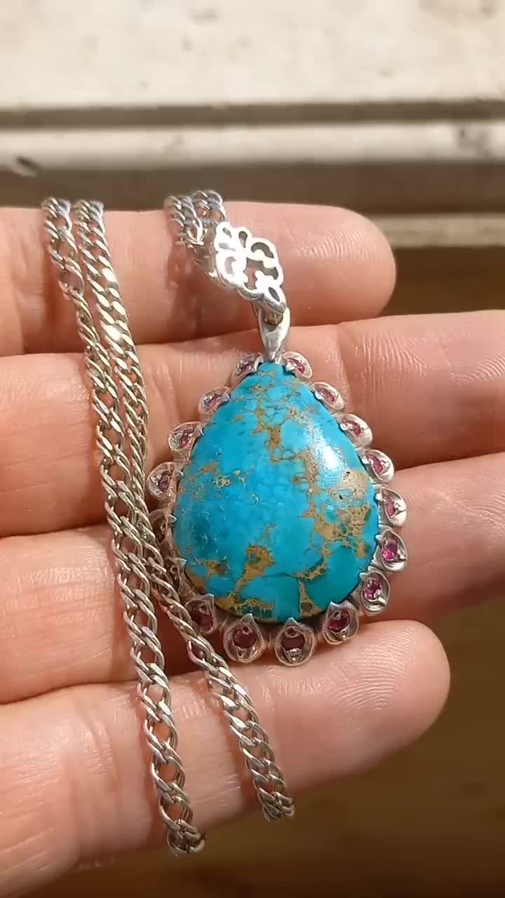 گردنبند کلکسیونی فیروزه نیشابوری اعلا|جواهرات|قدس, شهر‌قدس|دیوار