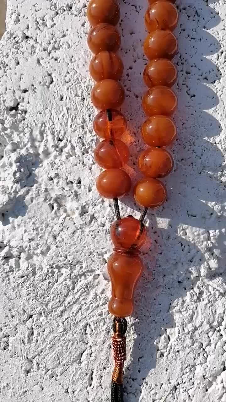 تسبیح کهربا کهنه درجه یک|کلکسیون اشیاء عتیقه|کرمانشاه, |دیوار