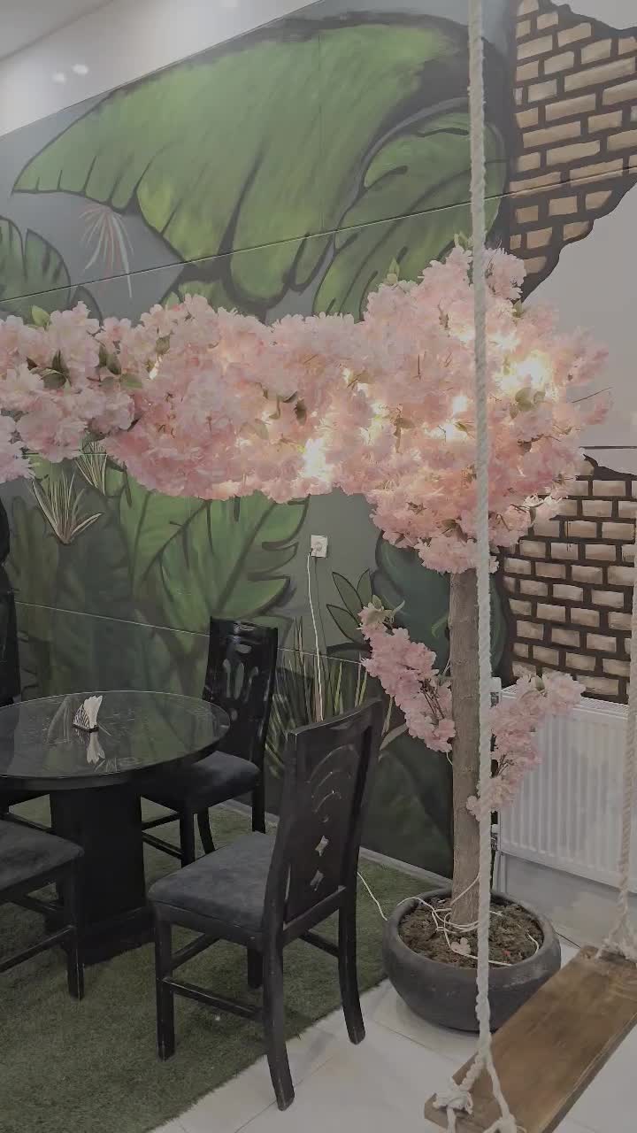 درختچه شکوفه صورتی|گل مصنوعی|تربتحیدریه, کاشانی|دیوار