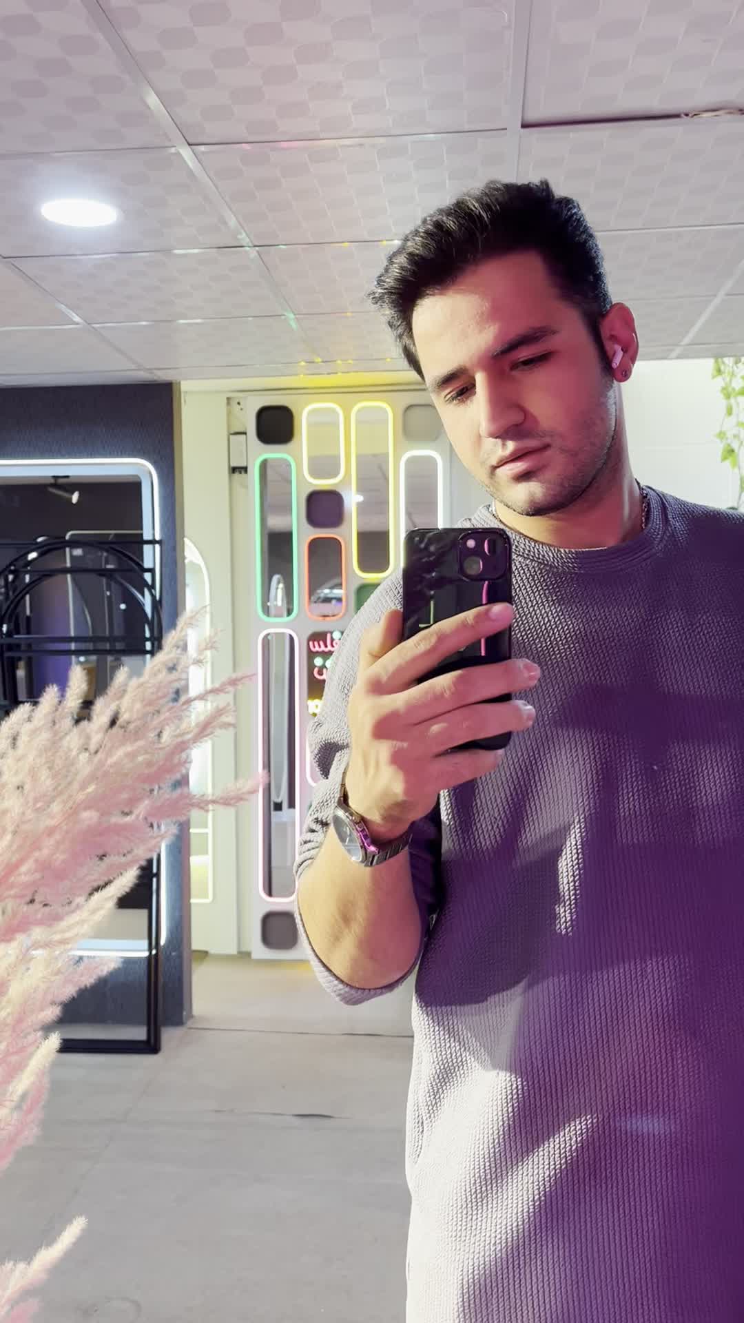 ست آینه قدی ایستاده نور نئون و کنسول طرح بهار|آینه|مشهد, کشف|دیوار