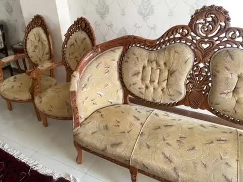 مبل نه نفره پشت و‌ رو منبت(فرحی)|مبلمان خانگی و میز عسلی|سهند, |دیوار
