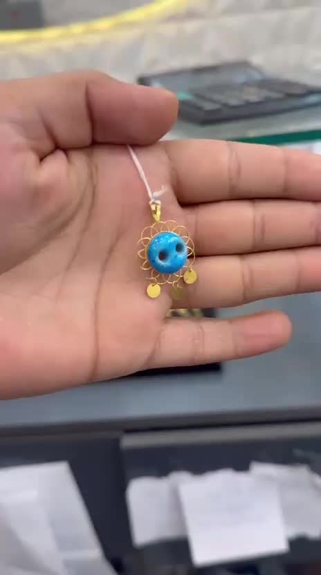 چشم نظر با اویز پولکی طلا|جواهرات|دزفول, |دیوار