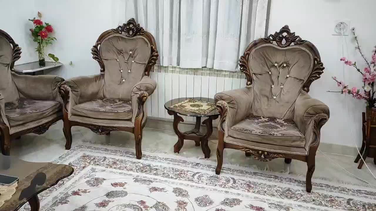 مبلمان استیل کلاسیک  منبت کاری تمام چوب راش|مبلمان خانگی و میز عسلی|هشتگرد, فاز ۲ مهستان|دیوار