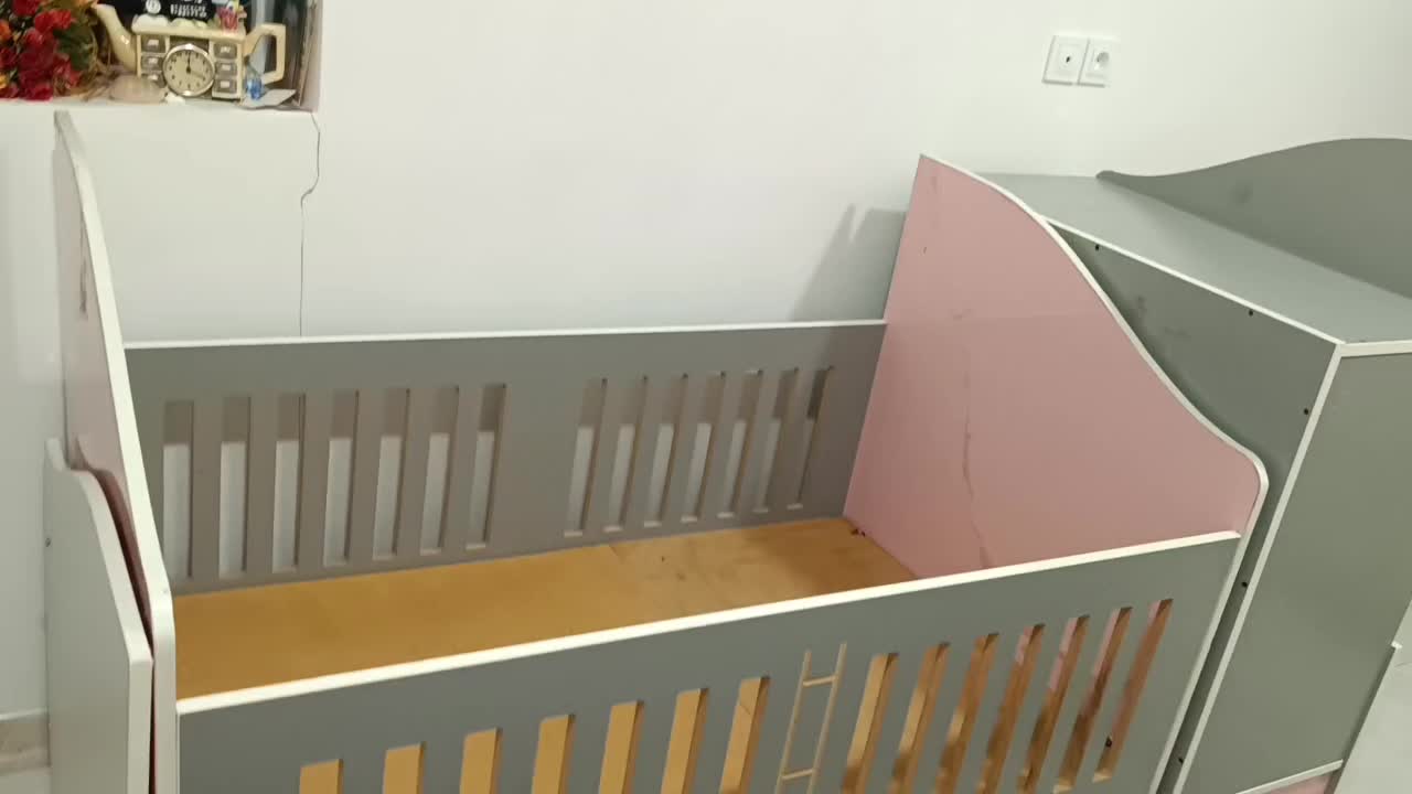 تخت خواب ام دی اف دو منظوره نوزاد نوجوان در جم|تخت و سرویس خواب|جم, |دیوار