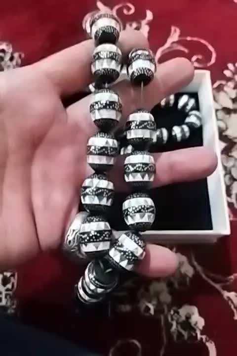 تسبیح یسر حجازی نقره کوب صدف واج کوب عتیقه|جواهرات|تهران, بریانک|دیوار