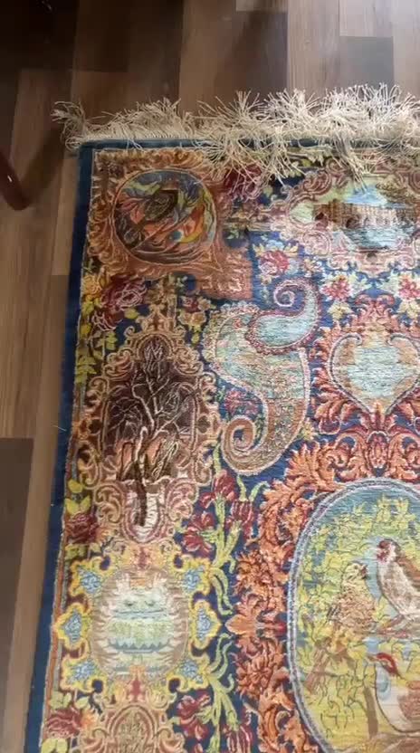 فرش نفیس تمام ابریشم دستباف زرع و نیم فقط نقد|فرش|کاشان, شهدا|دیوار