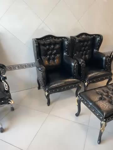 مبلمان کلاسیک اداری٪میزاریکا مبل کویین‌مشکی طلایی|دفتر کار|چهاردانگه (تهران), |دیوار