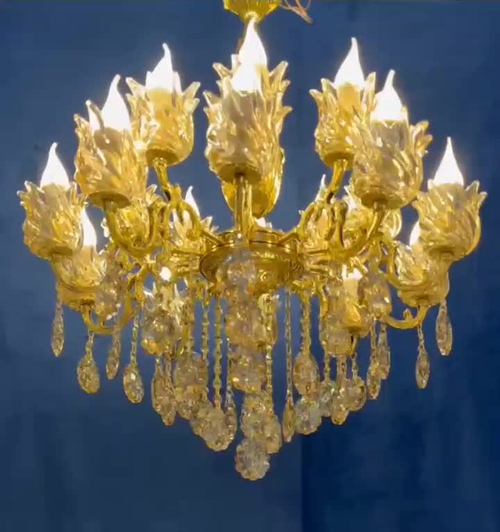 لوسترالماس روژینا برنجی برنج/20شعله AD Light 678|لوستر و چراغ آویز|تهران, نعمت‌آباد|دیوار