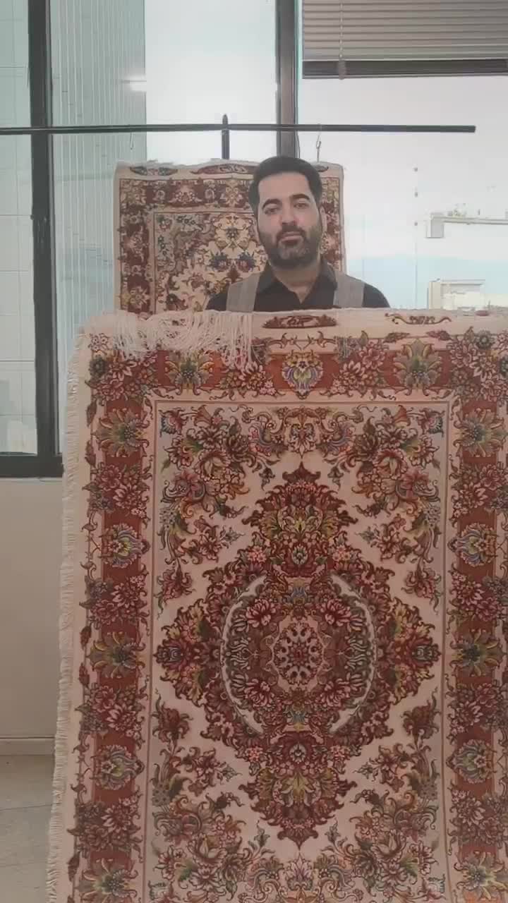 زرنیم دستباف تبریز طرح استاد خطیبی(چله،متن ابریشم)|فرش|تهران, ایرانشهر|دیوار