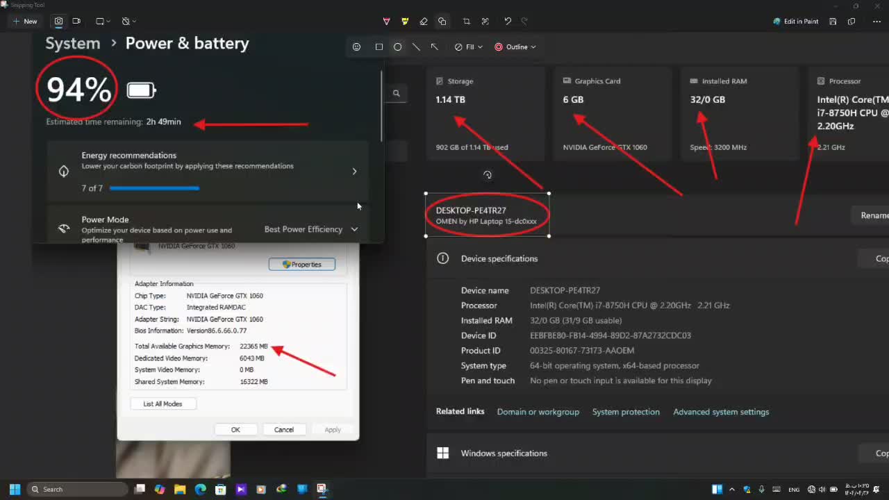 لپتاپ HP OMEN رم ۳۲ گرافیک ۶ آپ تا ۲۲ گیگ cori7 hq|رایانه همراه|ارومیه, |دیوار
