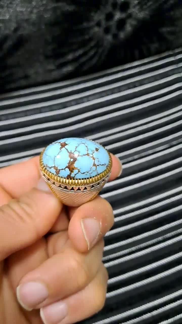 انگشتر فیروزه نیشابور فوق کلکسیونی با رکاب بینظیر|کلکسیون اشیاء عتیقه|شیراز, شهرک فرهنگیان|دیوار
