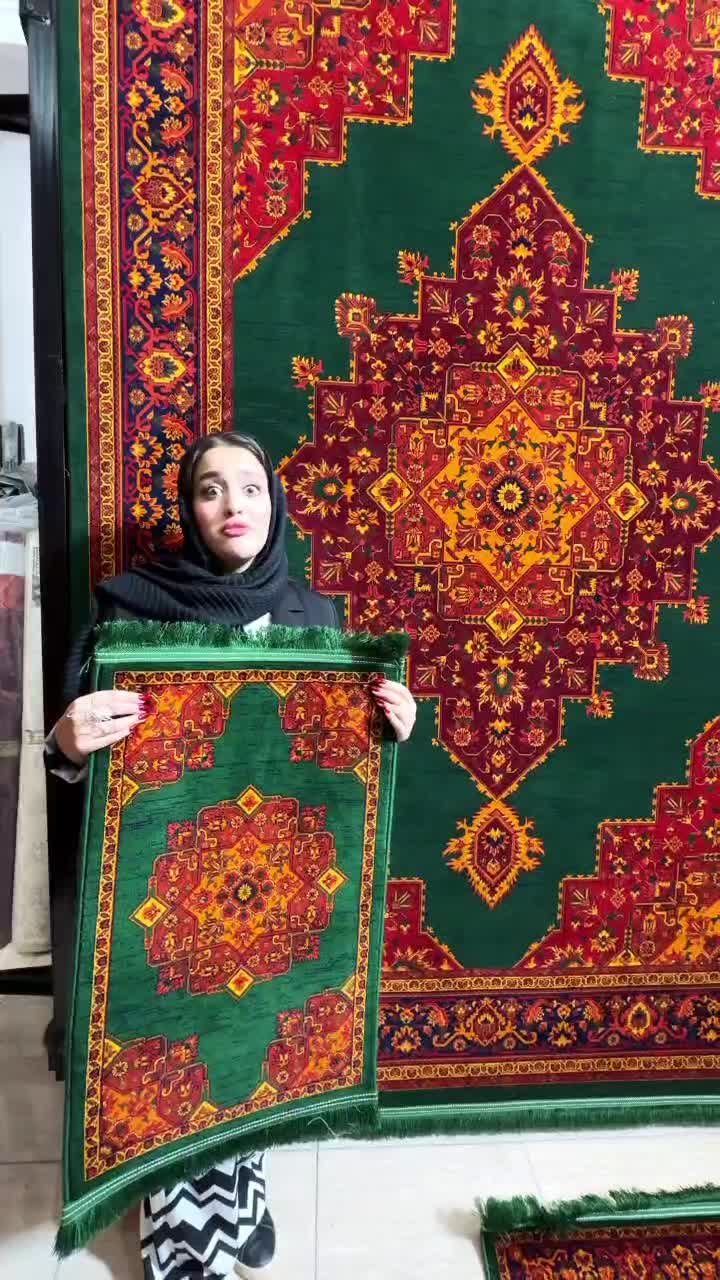 فرش سبز کد ۷۰۳ طرح سنتی ۱۲و۹و۶ متری قالیچه|فرش|قم, باجک دو|دیوار