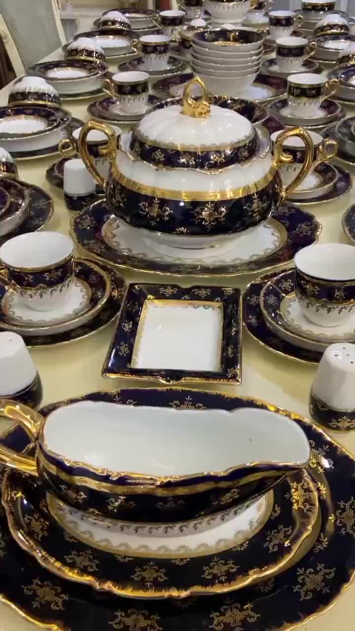 سرویس چینی سورمه ای سلطنتی غذاخوری ۱۲ نفره|ظروف سرو و پذیرایی|تهران, جوانمردان (اندیشه)|دیوار