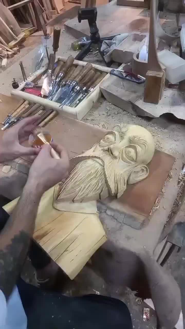 مجسمه چوبی دستساز|مجسمه، تندیس، ماکت|کیاشهر, |دیوار