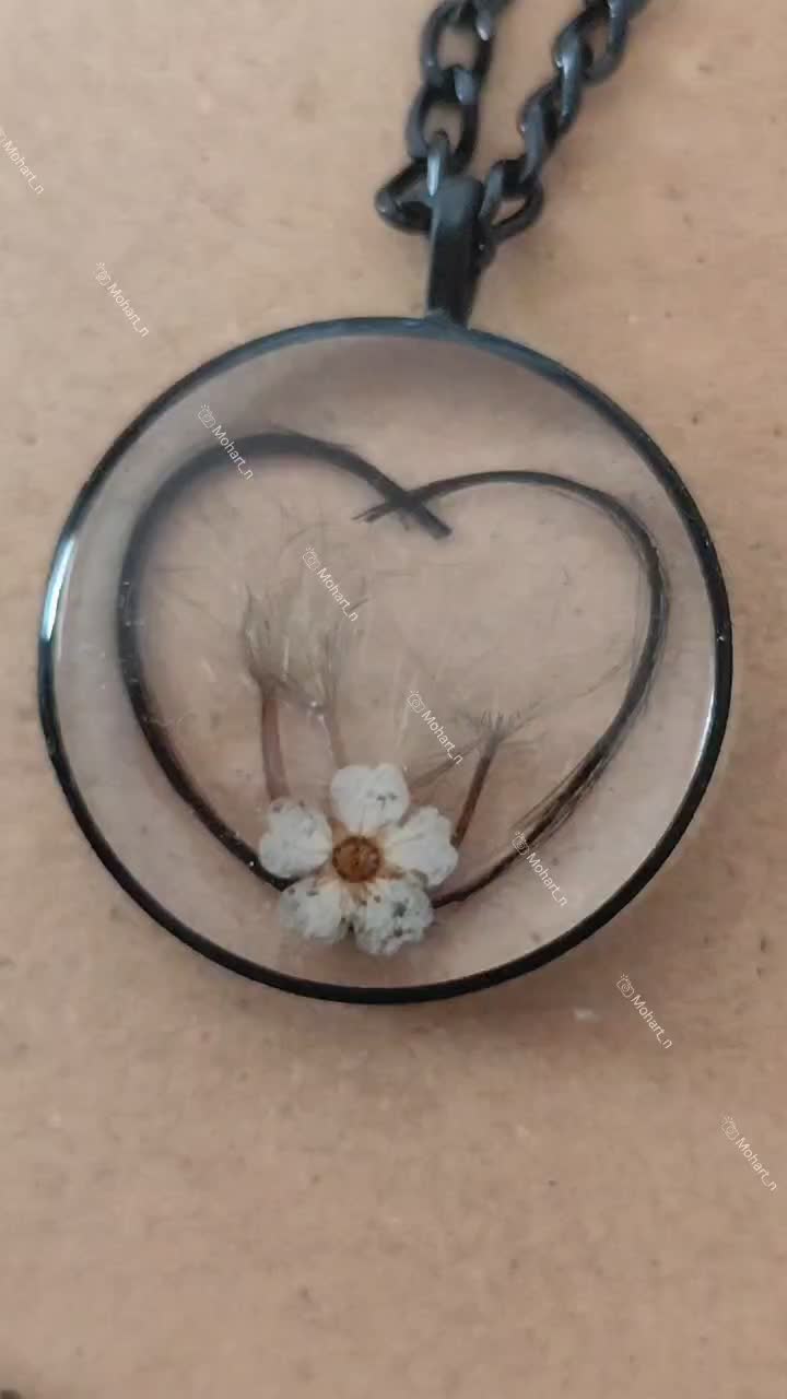 گردنبند مو یار قلب با قاصدک رزینی|بدلیجات|بوشهر, |دیوار