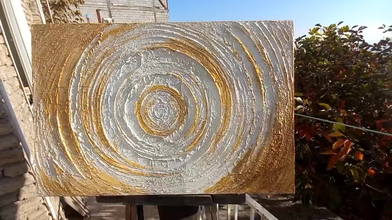 تابلو نقاشی مدرن برجسته تابلوی تکسچر ورق طلا دکوری|تابلو، نقاشی، عکس|تهران, حصارک|دیوار