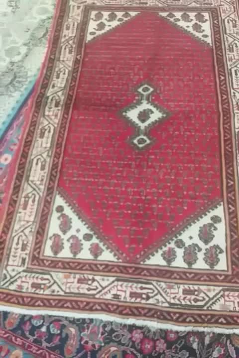 یک جفت  دستباف قالیچه همدان کارکرده سالم|فرش|تهران, اوقاف|دیوار