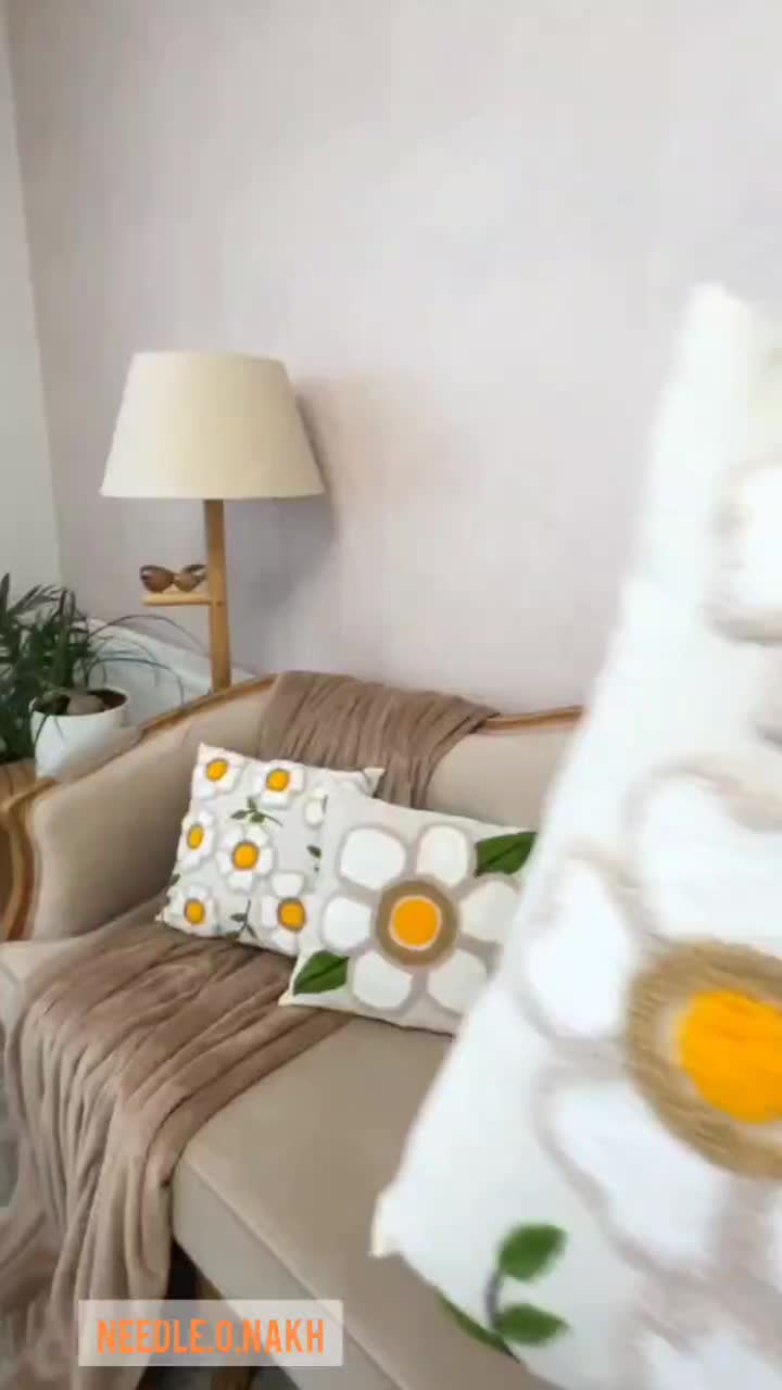 کاور کوسن پانچدوزی وگلدوزی|رختخواب، بالش، پتو|سیرجان, |دیوار