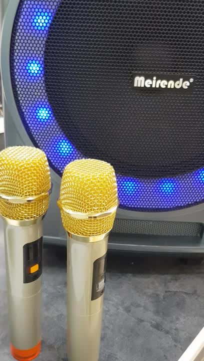 اکو همراه دو میکروفون بیسیم چوبی در حد نو|سیستم صوتی خانگی|اصفهان, فیض|دیوار