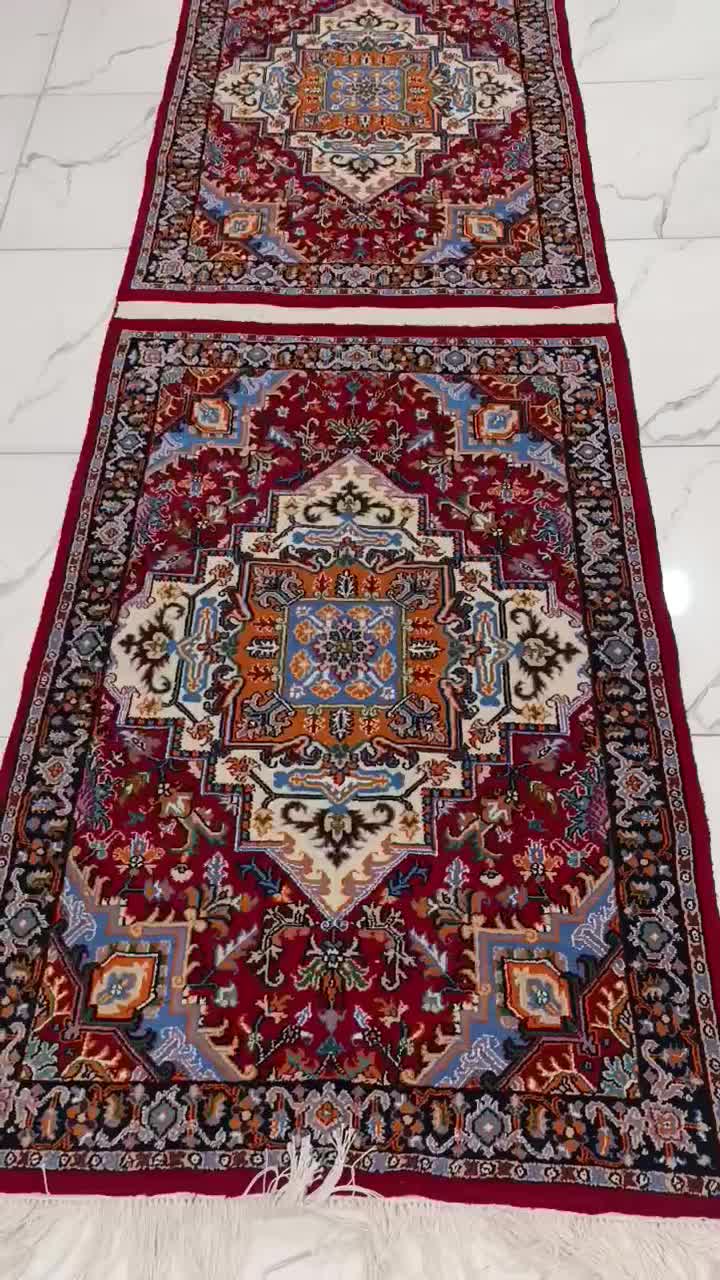 جفت قالیچه هریس دستباف مشهد|فرش|تهران, سنائی|دیوار