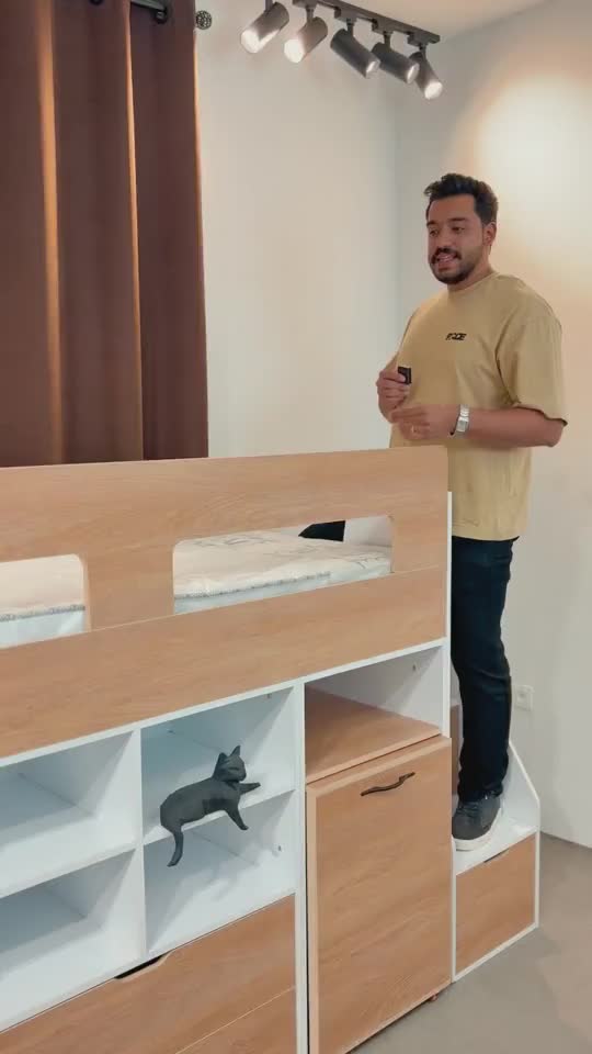 تخت دوطبقه و یکنفره بسیار کاربردی /تشک|تخت و سرویس خواب|اصفهان, باغ فدک|دیوار