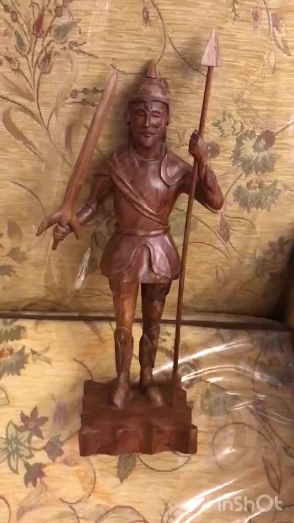 مجسمه چوبی هندی سرباز جنگجو|مجسمه، تندیس، ماکت|تهران, مجیدیه|دیوار
