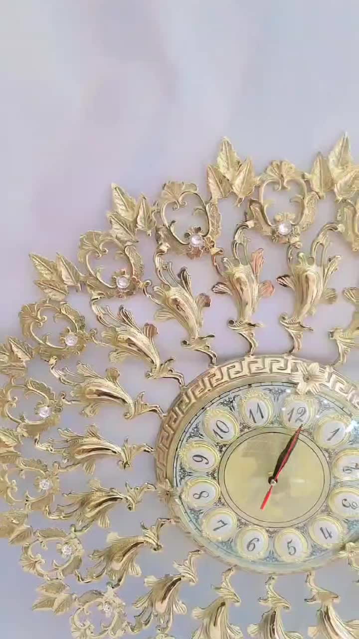 ساعت دیواری برنجی عطائی برنز|ساعت دیواری و تزئینی|نیشابور, محله میدان باغات|دیوار