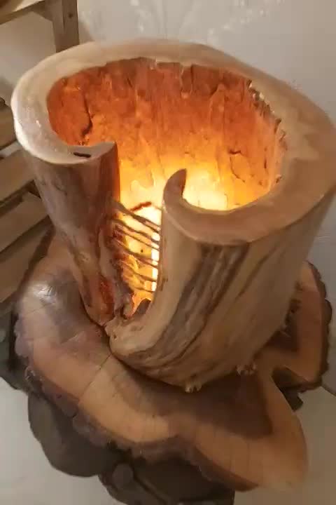 آباژور شعله دست ساز چوب توسکا|چراغ خواب و آباژور|اصفهان, مصلی|دیوار