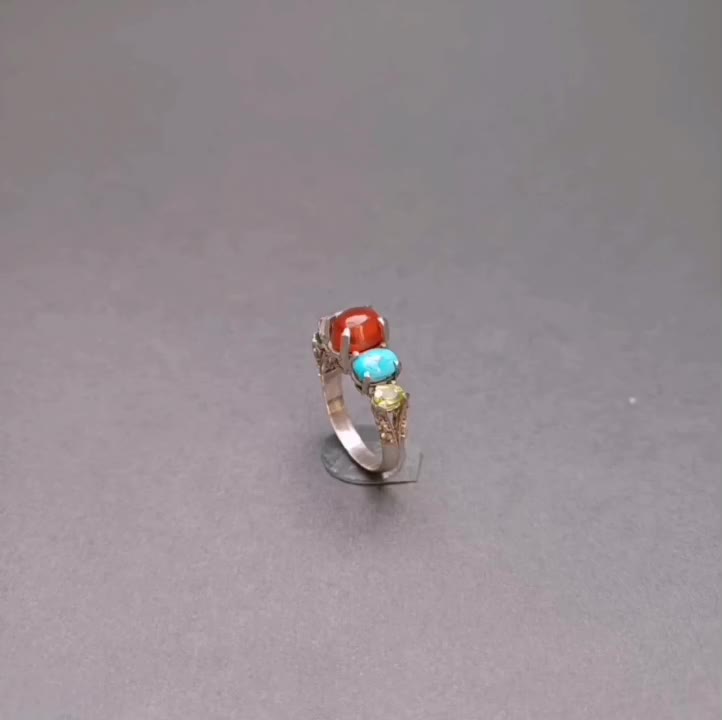 انگشتر نقره زنانه پنج نگین|جواهرات|قم, حاج زینل|دیوار