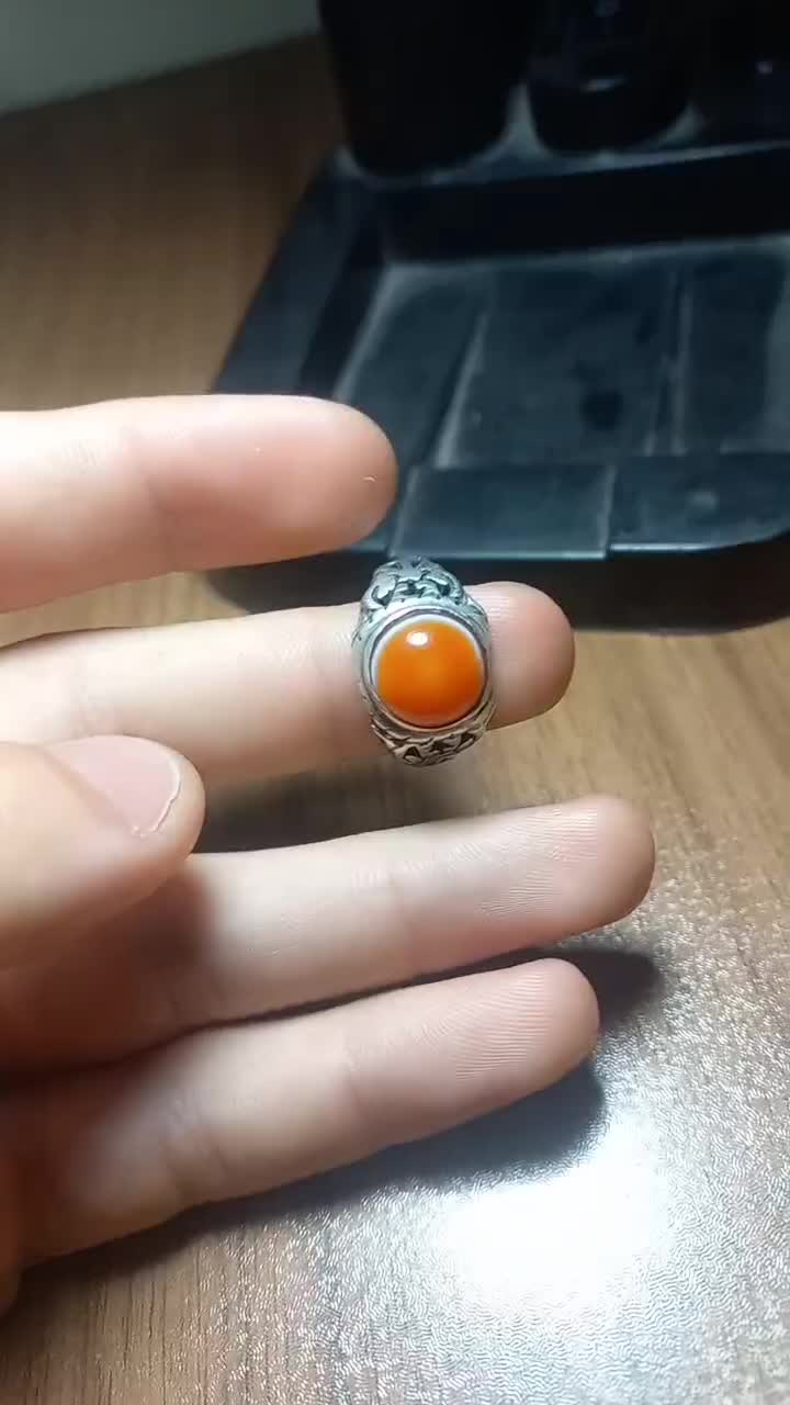 انگشتر عقیق سه پوست کهنه افریقایی رکاب حسن زرگر|کلکسیون اشیاء عتیقه|فردیس, شهرک ناز|دیوار