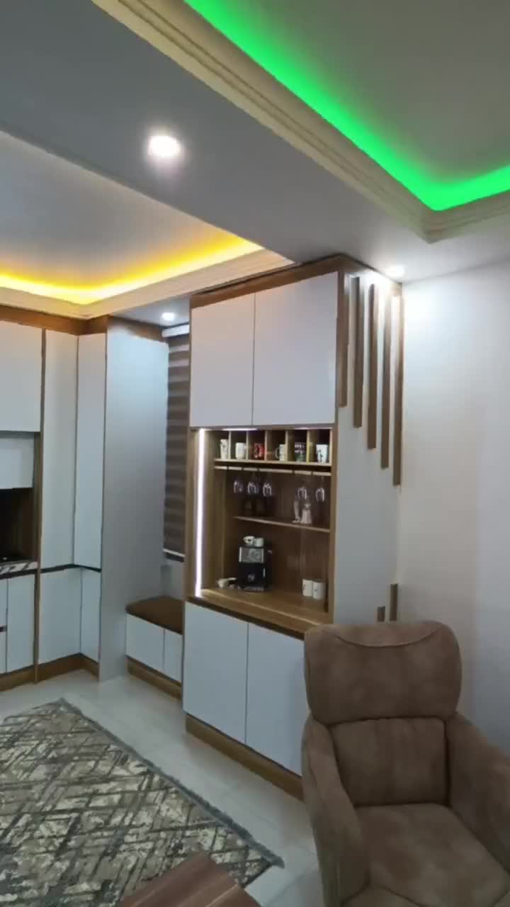 کابینت کمد دیواری هایگلاس مات تی وی وال کافه بار|مصالح و تجهیزات ساختمان|نسیم‌شهر, |دیوار