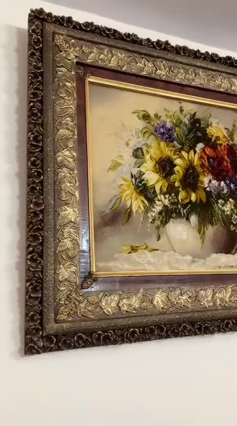 تابلو فرش دستباف تبریز/چله ابریشم طرح گل و گلدان|تابلو فرش|تهران, سعادتآباد|دیوار