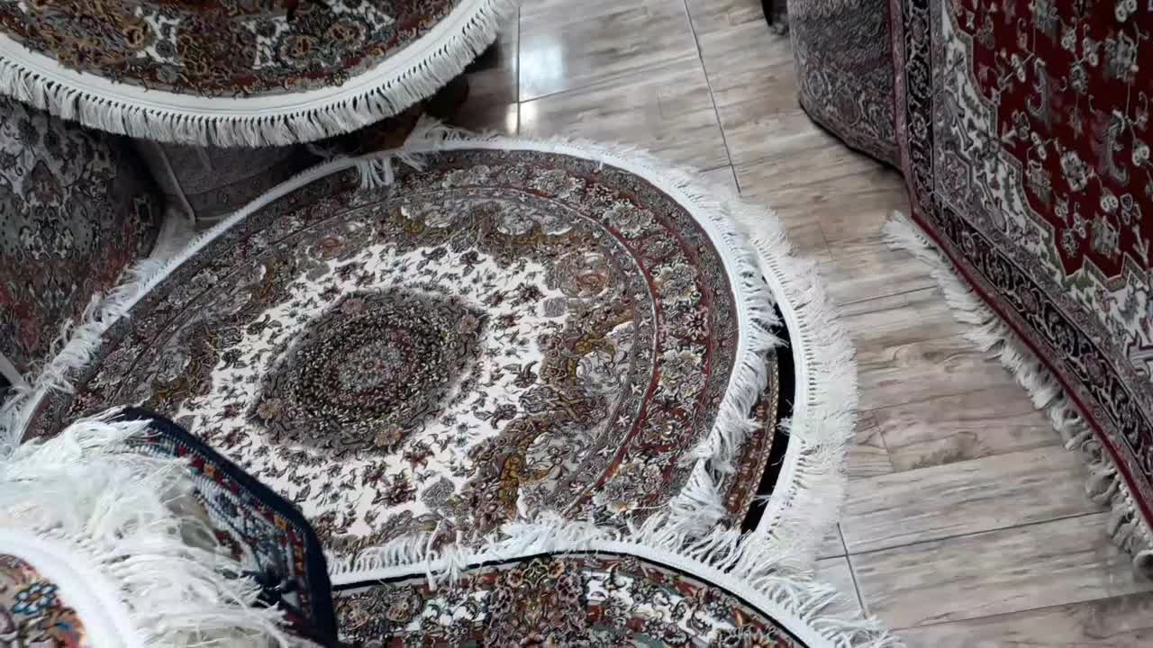 فرش تبریز  نوین فر دایره۱۰۰۰شانه گرد۱۵۰×۱۵۰سایز|فرش|تبریز, |دیوار