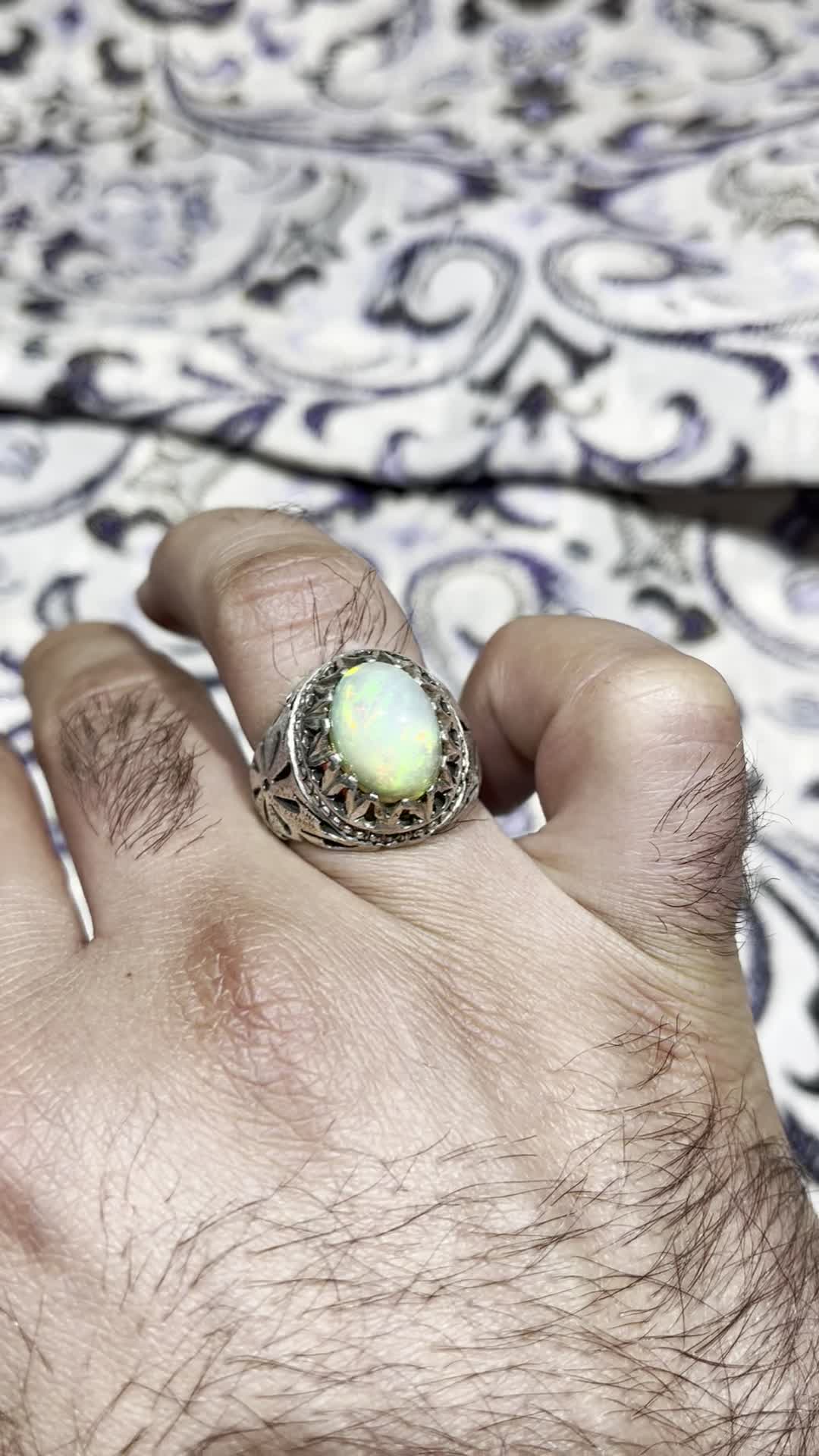 انگشتر نقره اوپال|جواهرات|کرج, شهرک بنفشه|دیوار