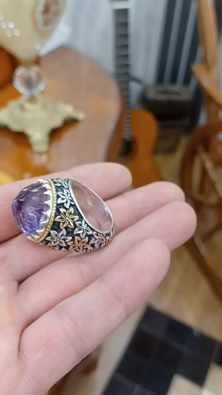 انگشتر دست ساز آمتیست اصل شیک و مجلسی|جواهرات|تبریز, |دیوار
