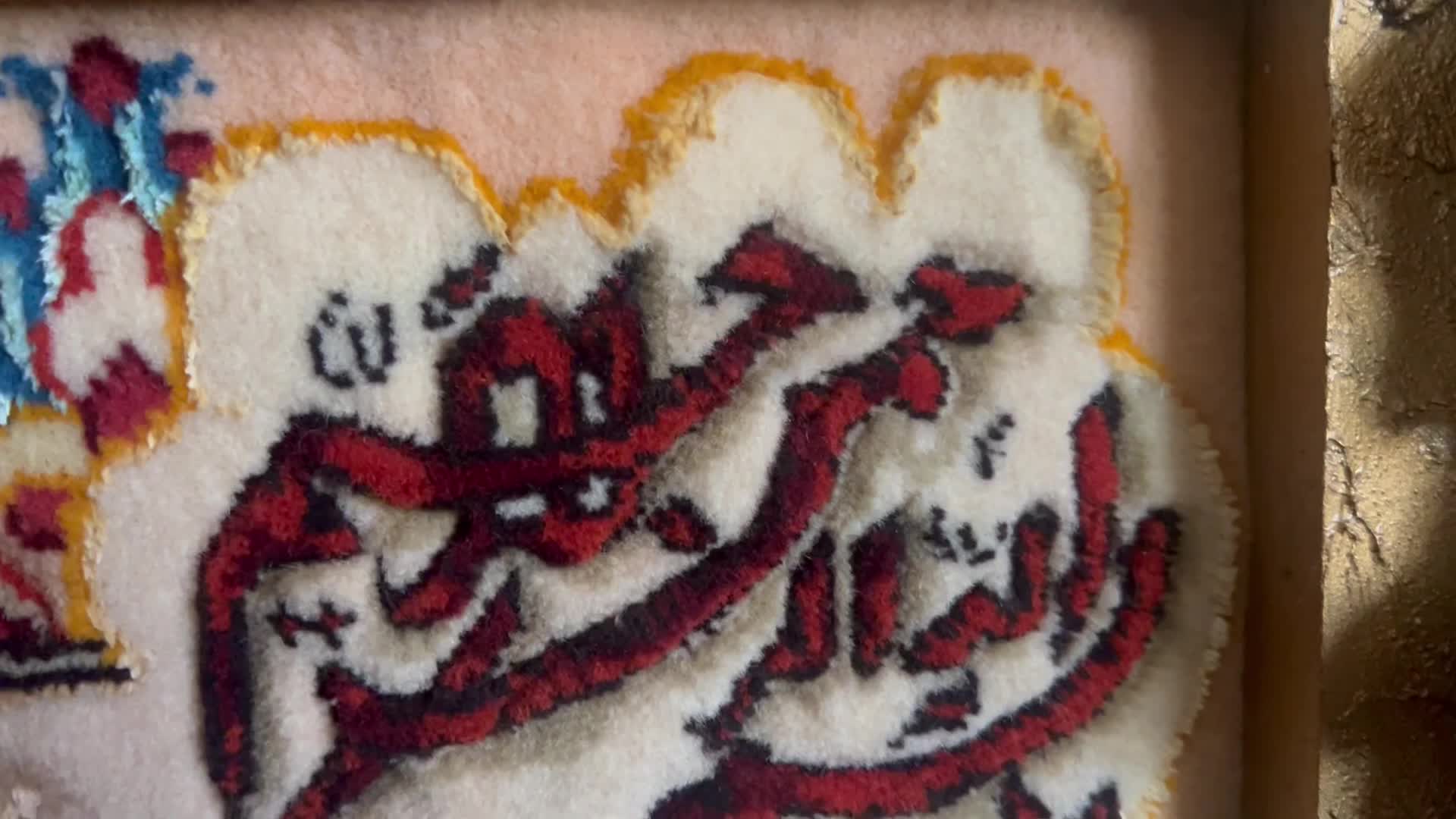 تابلو فرش دستبافت ون یکادبرجسته گل ابریشم نو|تابلو فرش|تهران, دزاشیب|دیوار