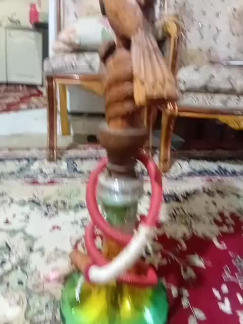 قلیون چوب گردو ۴۰۰ ساله دست ساز|کلکسیون اشیاء عتیقه|هشتگرد, شهرک راه آهن|دیوار