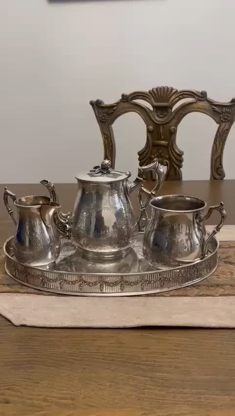 تی ست سه تکه انگلیسی مارکدار آنتیک|ظروف سرو و پذیرایی|تهران, نیلوفر|دیوار